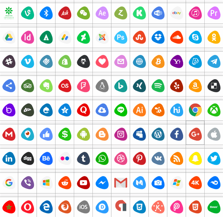 Social Logos Color font插图