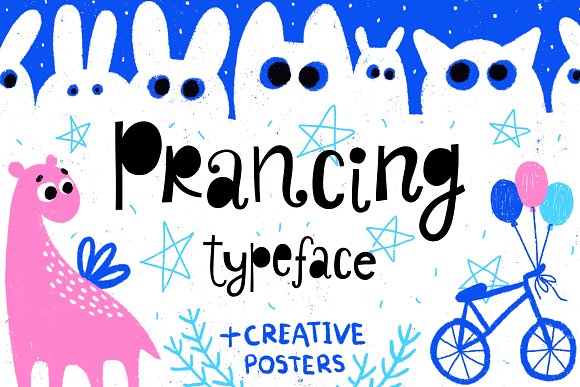 Prancing typeface with posters插图