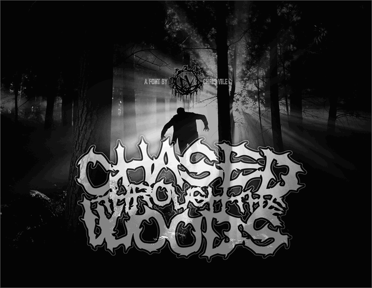 Chased Through The Woods font插图