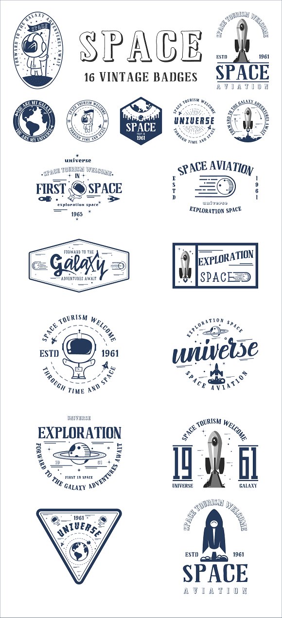 Space badge + 3 fonts.插图1