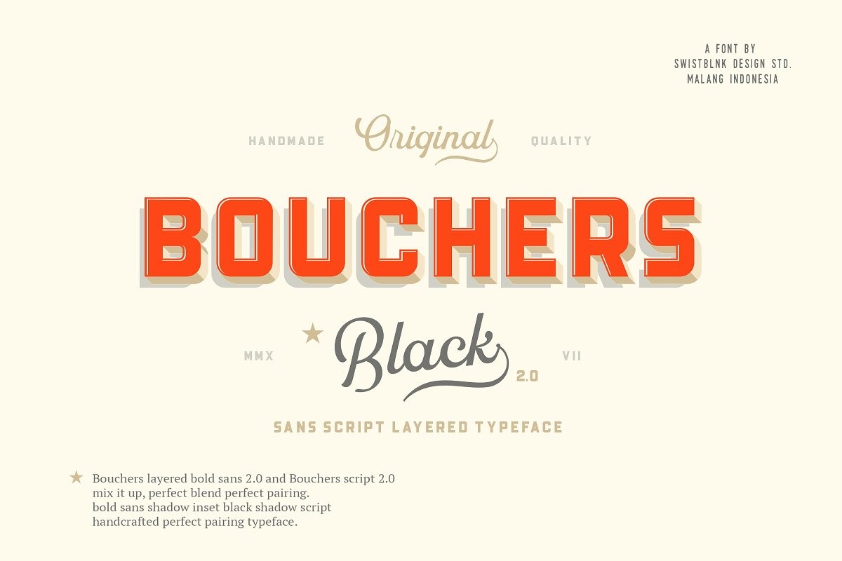 Bouchers Layered Duo Font插图