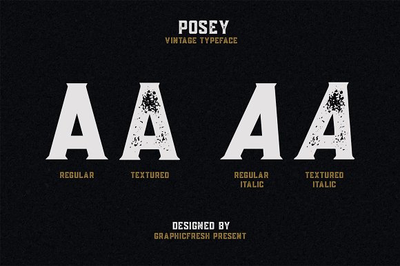 Posey – Vintage Type | 4 Font Files插图2