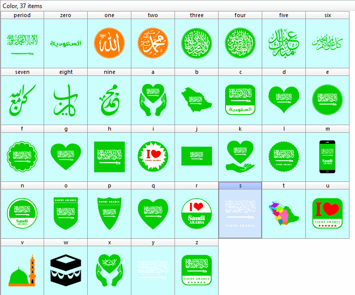 Color Saudi Arabia font插图