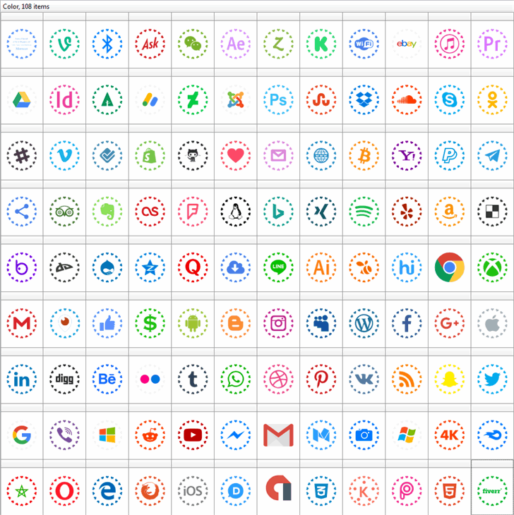 social networks colors font插图1