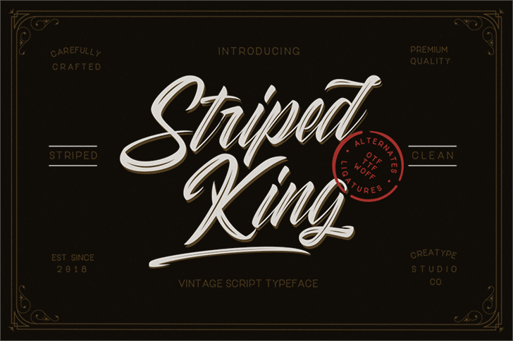 Striped King Clean font插图