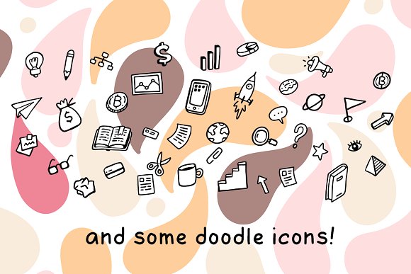Innocent scribbler with doodle icons Font插图2
