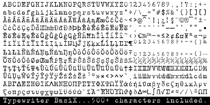 Typewriter BasiX Font插图1