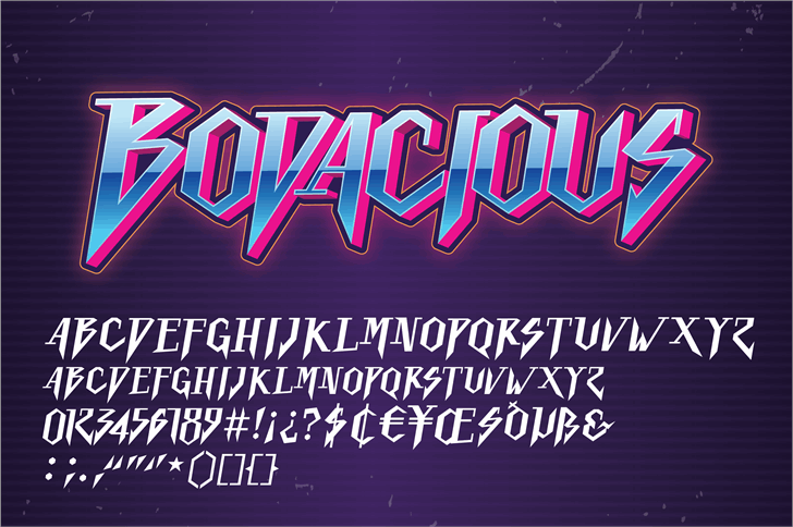 Bodacious font插图