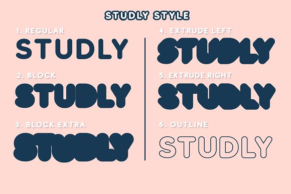 Studly – Layered Font Family插图3