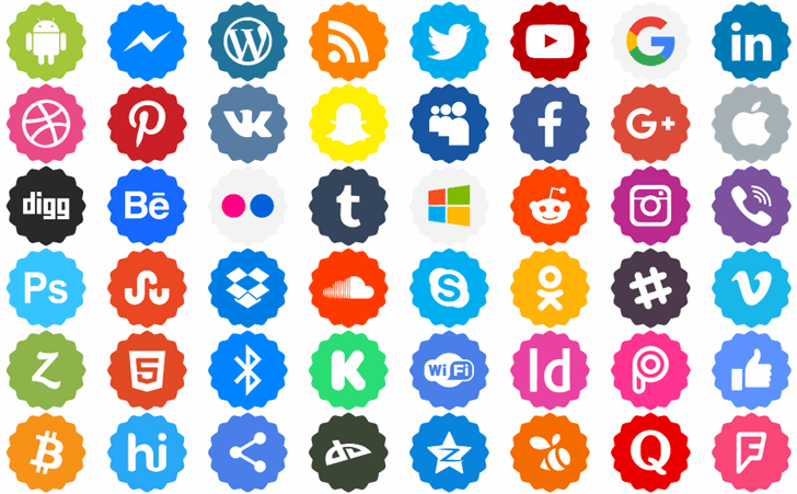 Social Networks Color font插图
