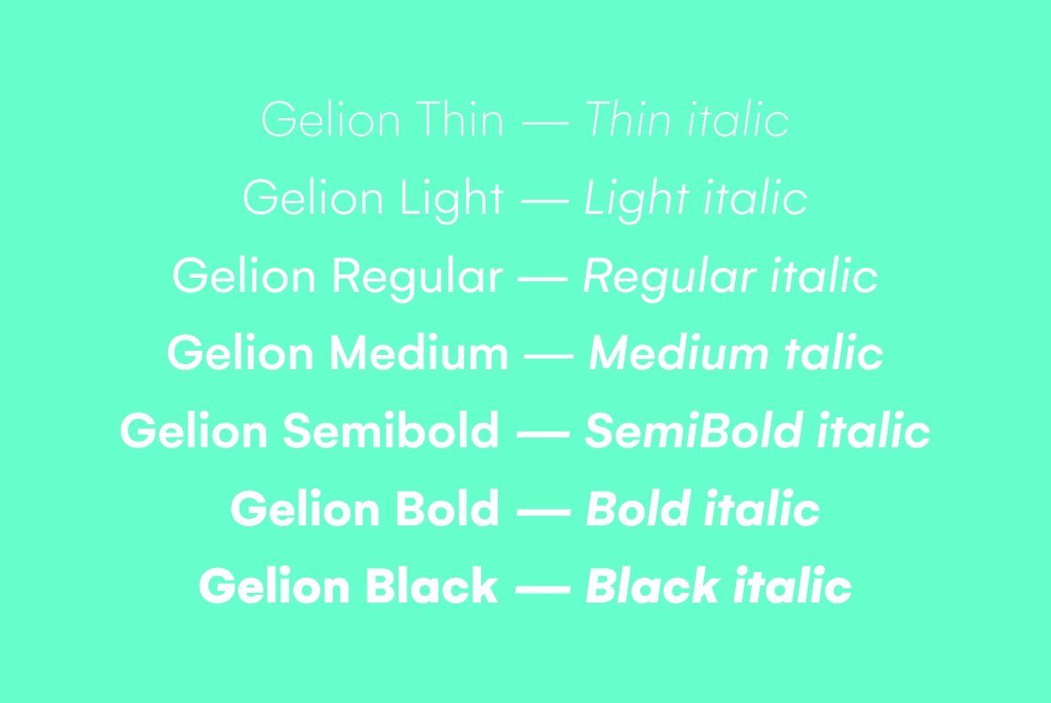 Gelion Font Family插图5
