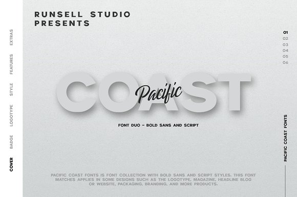 PACIFIC COAST Font + Extras插图