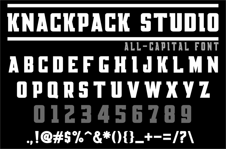 Knackpack_Std_Reg_DEMO font插图
