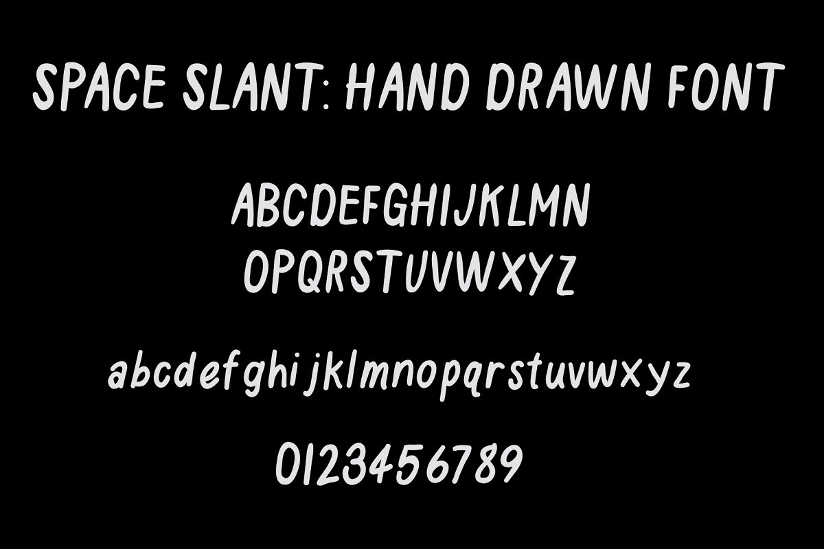 Space Slant Hand Drawn Font插图2
