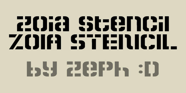 Zoia Stencil font插图