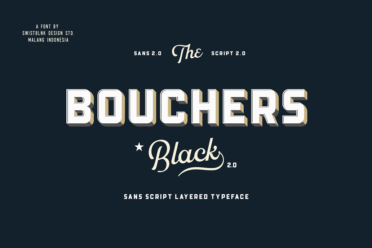 Bouchers Layered Duo Font插图1