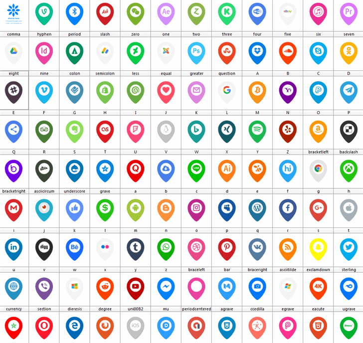 Icons Font Color font插图