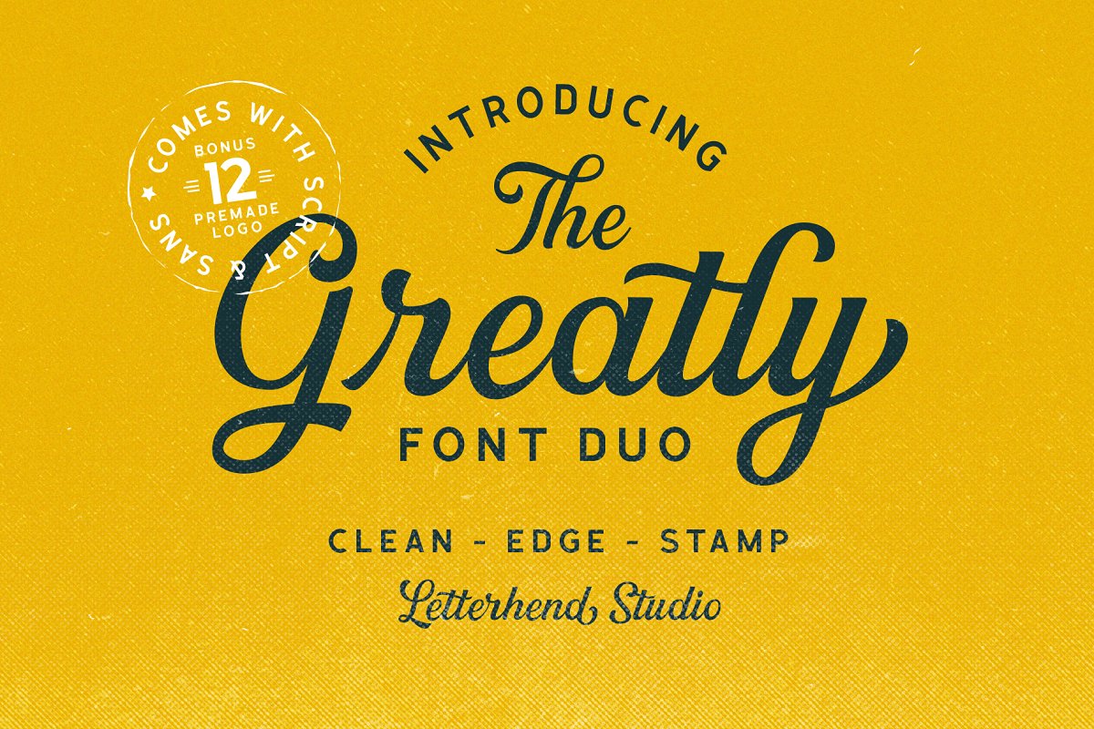 Greatly Font Duo + Logo Templates插图