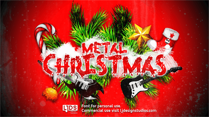 Metal Christmas Personal USE font插图2