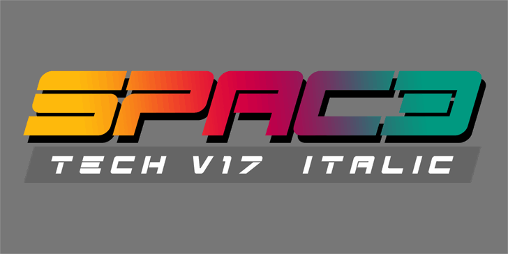 Spac3 – Tech v17 – Italic font插图