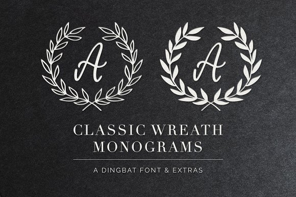Wreath Monograms Dingbat Font插图