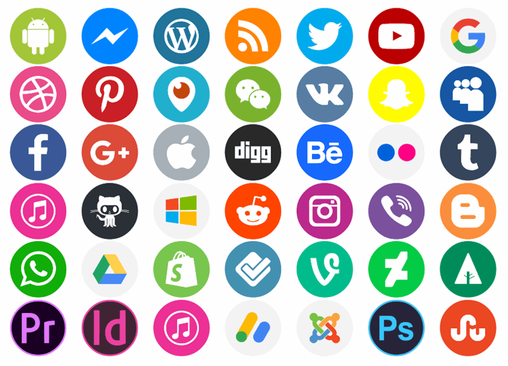 social media color font插图