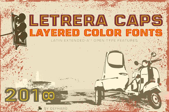 Letrera Caps – Layered & Color Fonts插图