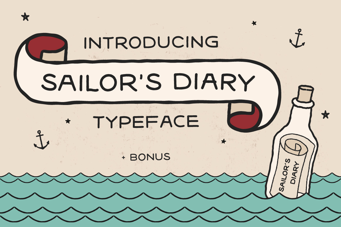 Sailors Diary Sans Tattoo Style Font插图