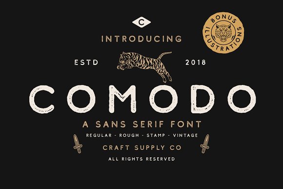 Comodo Font Family + Illustrations16设计网精选英文字体