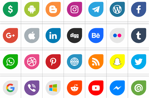 Icons Social Media 12 font16图库网精选英文字体