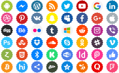 Social Networks Color font素材中