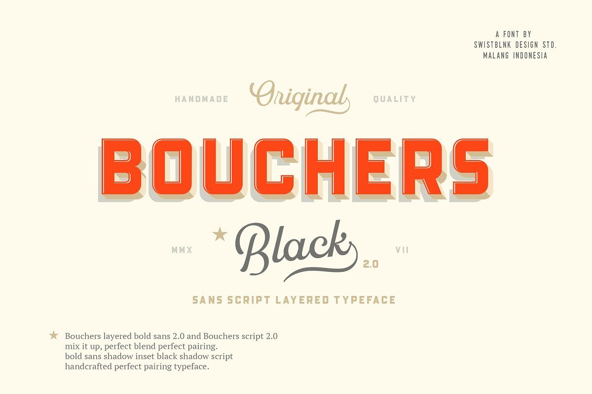 Bouchers Layered Duo Font16设计网精选英文字体