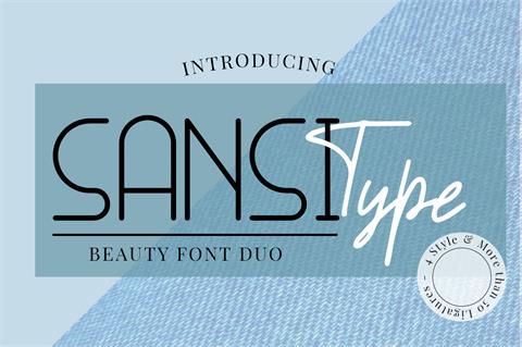 SANSI Outline Italic font素材中国精选英文字体