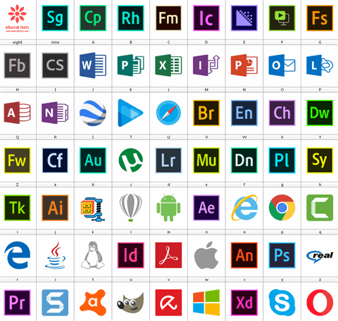 Font Logos Programs font16图库网精选英文字体