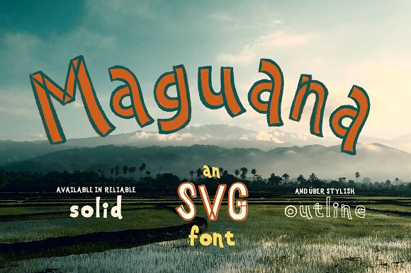Maguana ~ Hand-drawn SVG Font素材中国精选英文字体