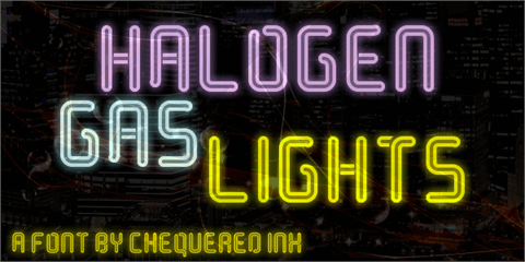Halogen Gas Lights font素材中国