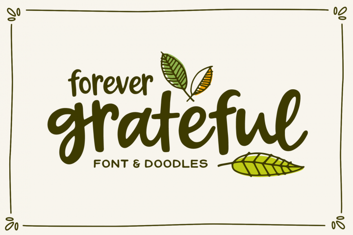 Forever Grateful Font & Doodles Font普贤居精选英文字体
