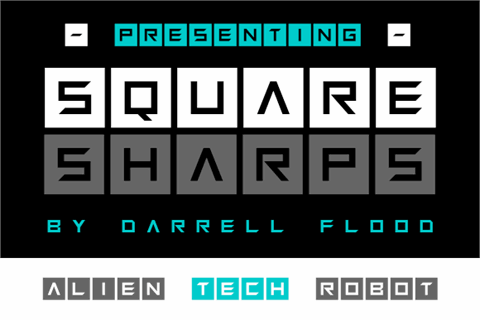 Squaresharps font16素材网精选英文字体