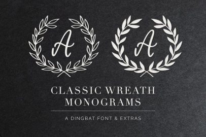 Wreath Monograms Dingbat Font素材中国精选英文字体