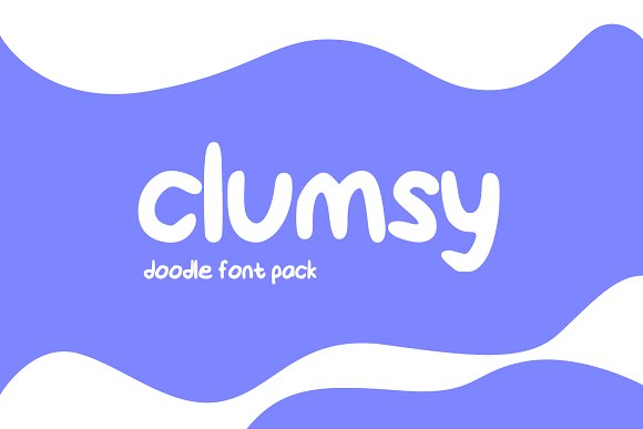 Clumsy Doodle Font Pack普贤居精