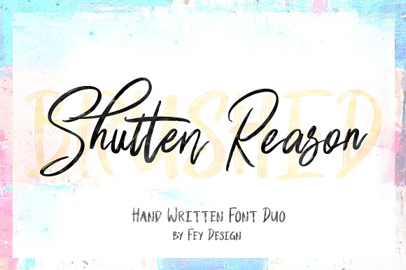 Shutten Reason – Duo Handwritting Font普贤居精选英文字体