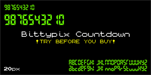 Bittypix Countdown font素材天下