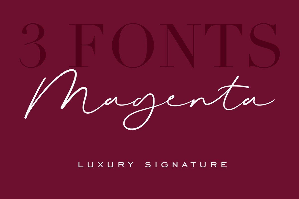 Magenta – 3 Luxury Signature Font普贤居精选英文字体