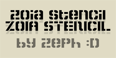 Zoia Stencil font素材中国精选英文字体
