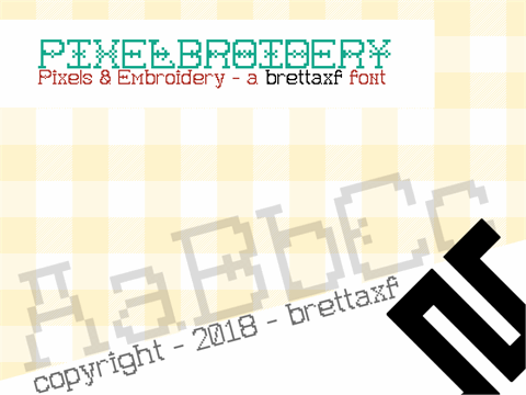 Pixelbroidery font素材天下精选英文字体