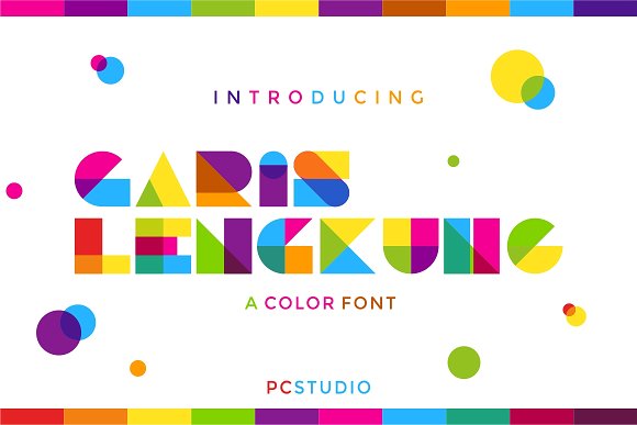 Garis Lengkung – Colorful Font素材中国精选英文字体