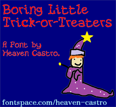 Boring Little Trick-or-Treaters font16设计网精选英文字体