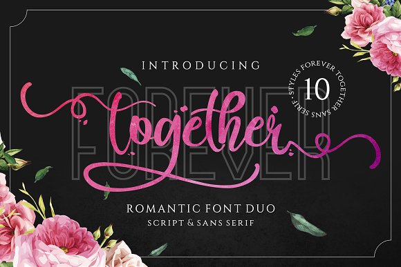 Forever Together – Romantic Font Duo16设计网精选英文字体