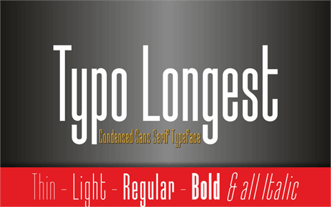Typo-Longest Demo font16素材网精选英文字体