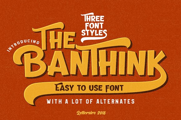The Banthink – 3 Font Styles普贤居精选英文字体
